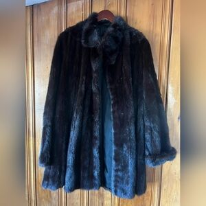 Luxurious Natural Black Mink  Coat